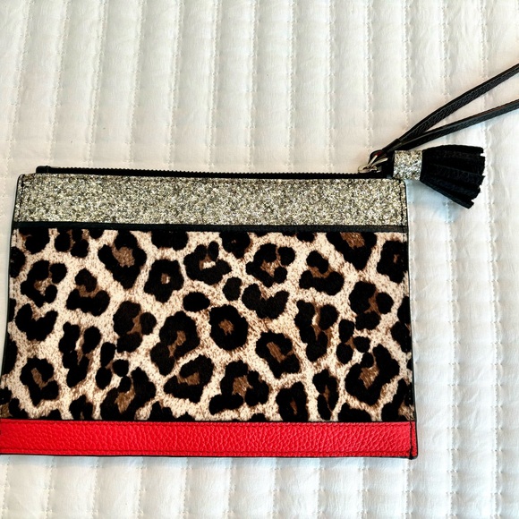 Kate Spade Leopard Glitter Wristlet - Picture 2 of 5